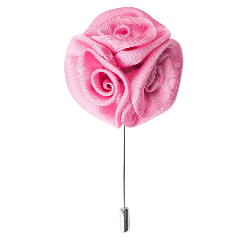 pink lapel pin flower, pink silk button hole