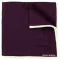 burgundy pocket square, burgundy handkerchief with cream trim