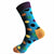 teal socks, blue socks with polka dot pattern, bold socks, jazzy socks, funky socks, gift ideas for him, Happy Socks alternative