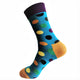 teal socks, blue socks with polka dot pattern, bold socks, jazzy socks, funky socks, gift ideas for him, Happy Socks alternative