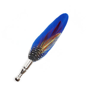 lapel pin feather, feather brooch for men, men's brooch feather