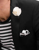 cream lapel pin flower for men's jacket, ivory button hole flower for suit