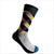 grey socks with orange and black stripes, men's combed cotton socks, men's soft socks, cheaper Happy Socks alternatives