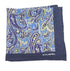 Pochette de costume en laine motif cachemire, bleu
