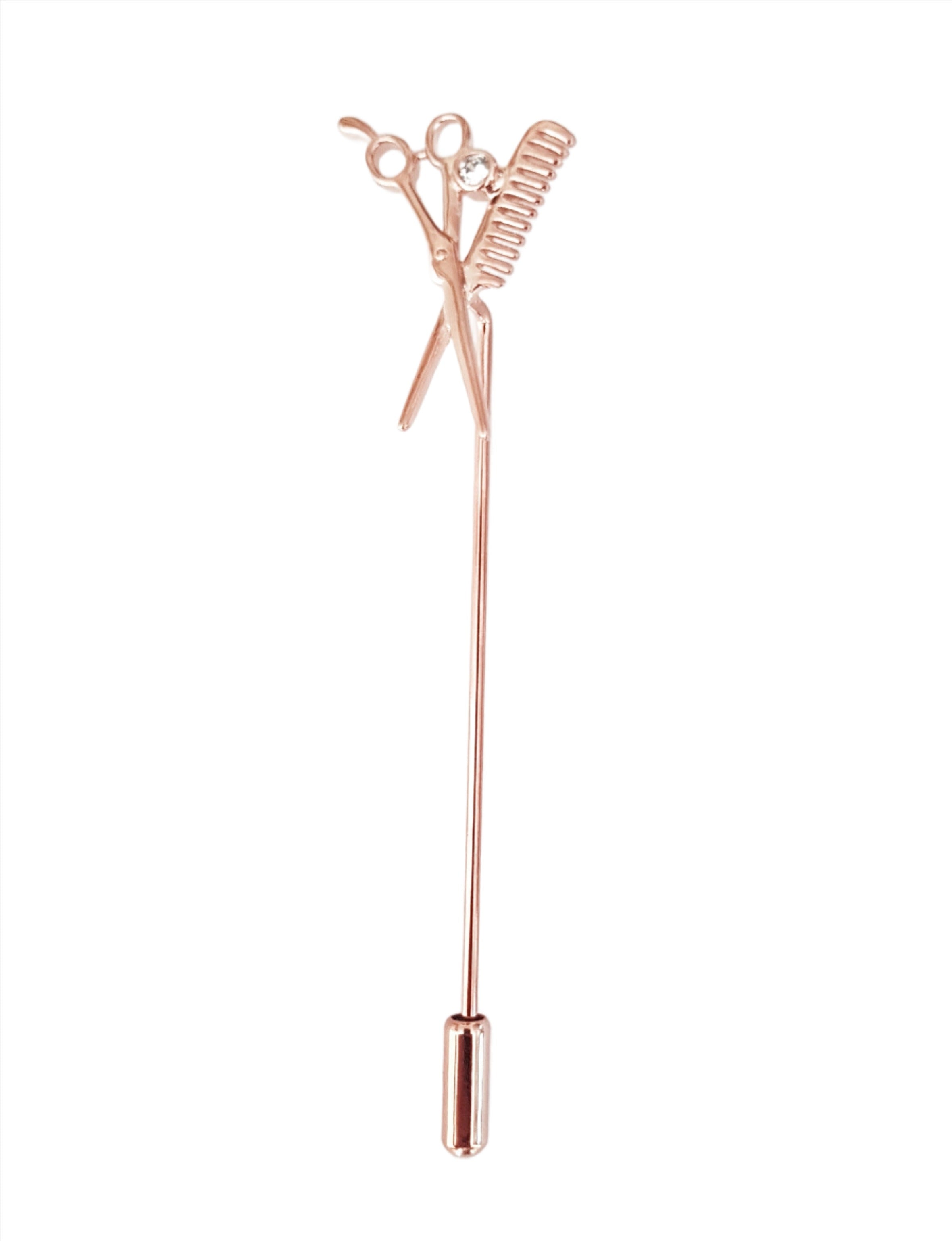 rose gold lapel pin, men's brooch, barber lapel pin, barber accessories